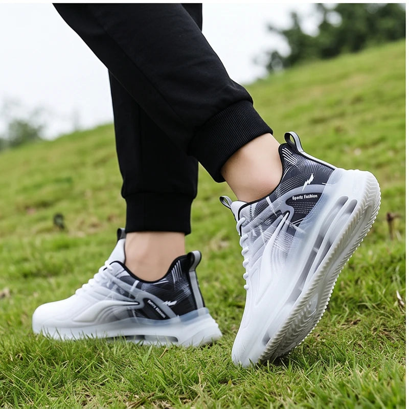 Model wearing Baihei Meridian Air Mesh Athletic Sneakers outdoors - 3