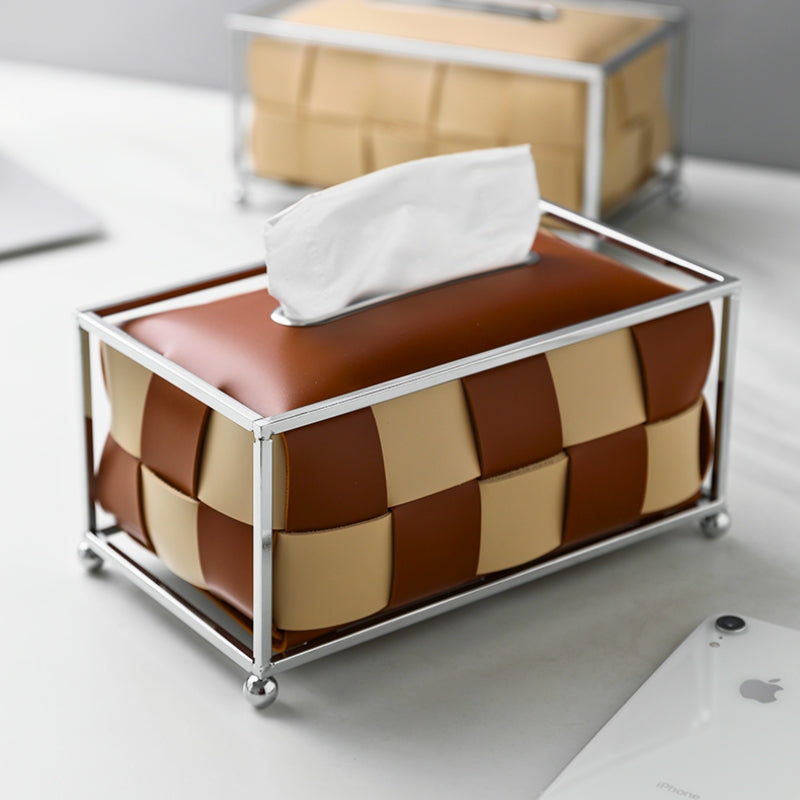 INTERWOVEN LEATHER TISSUE BOX