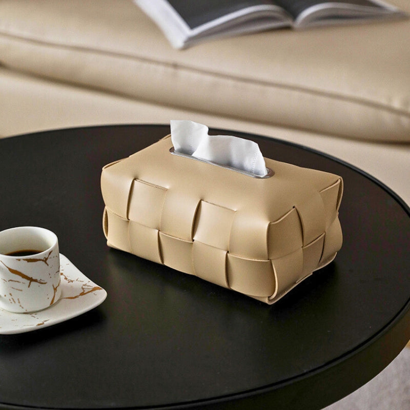 INTERWOVEN LEATHER TISSUE BOX