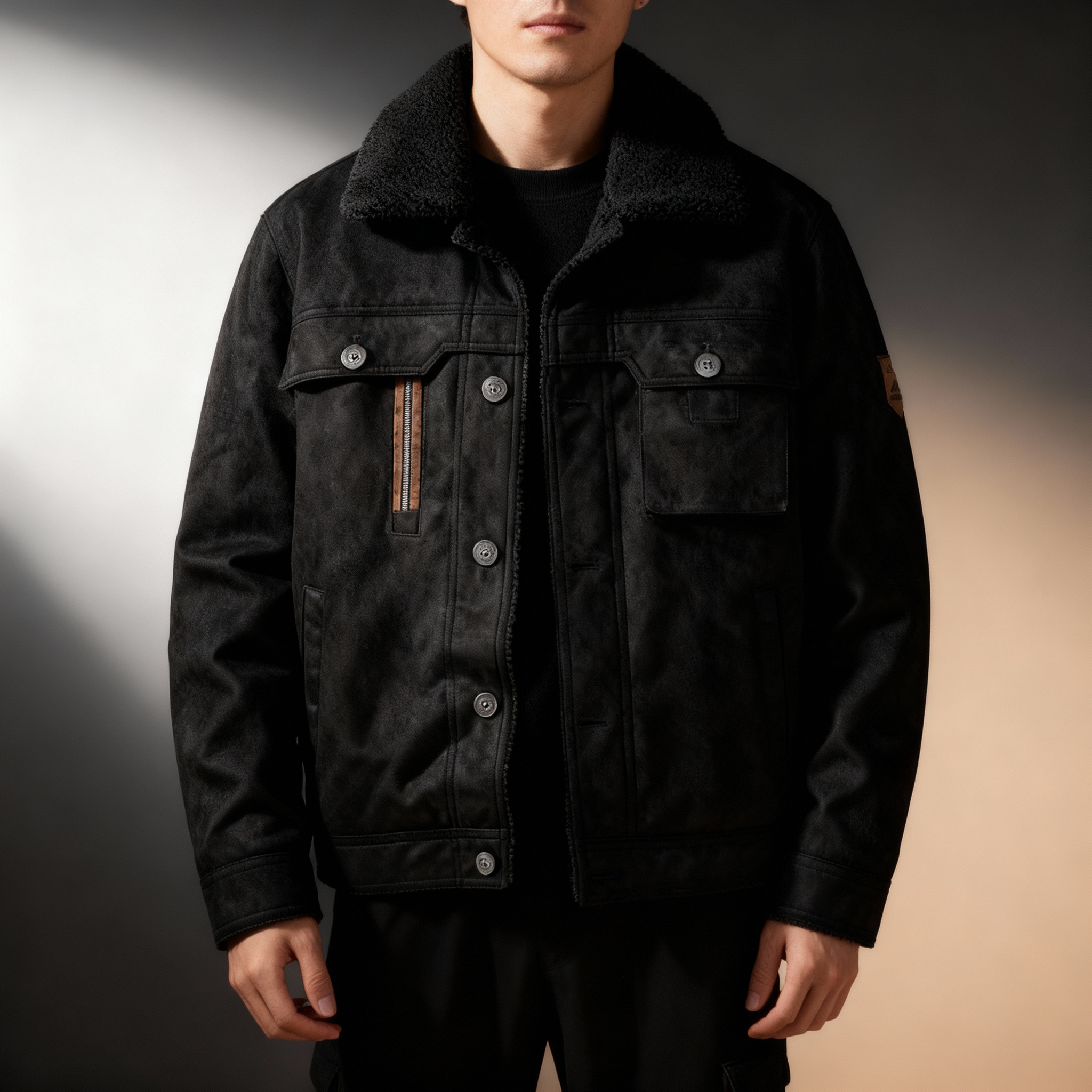 Hudson Fleece-Lined Suede Jacket