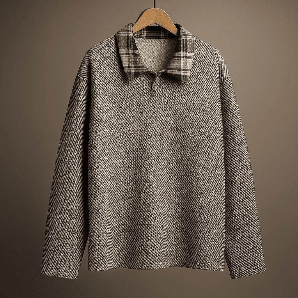 Fletcher Plaid Collar Sweatshirt
