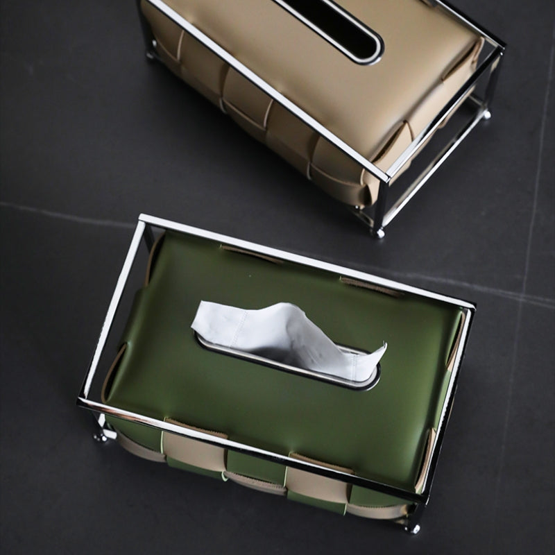 INTERWOVEN LEATHER TISSUE BOX