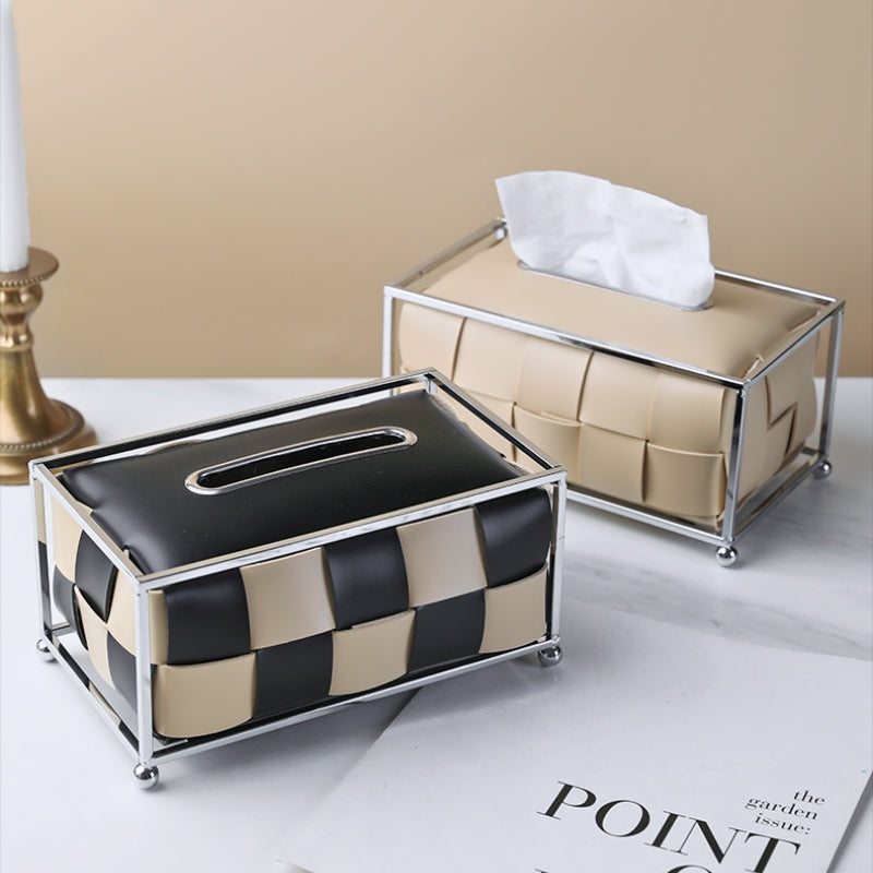 INTERWOVEN LEATHER TISSUE BOX