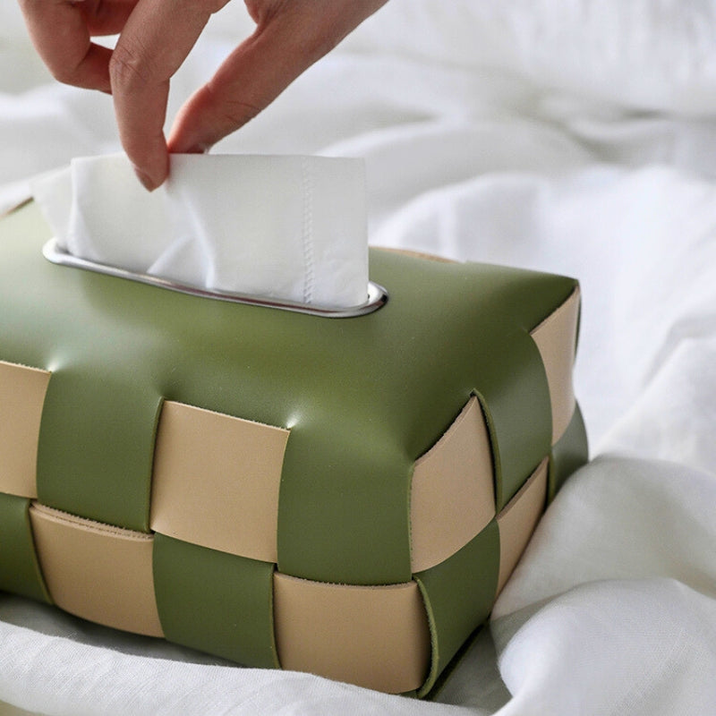 INTERWOVEN LEATHER TISSUE BOX