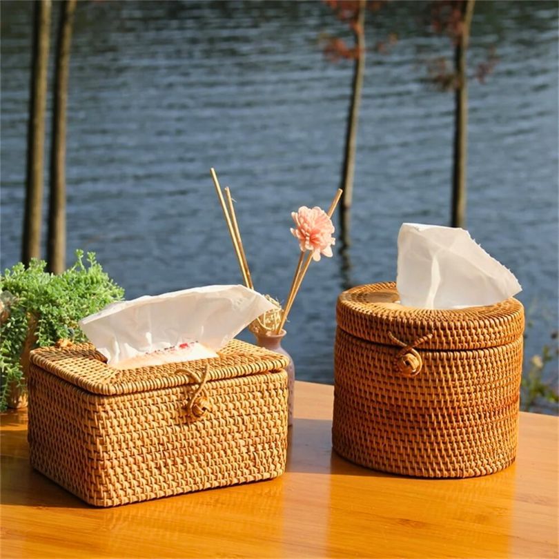 Rattan Tissue/Napkin Box