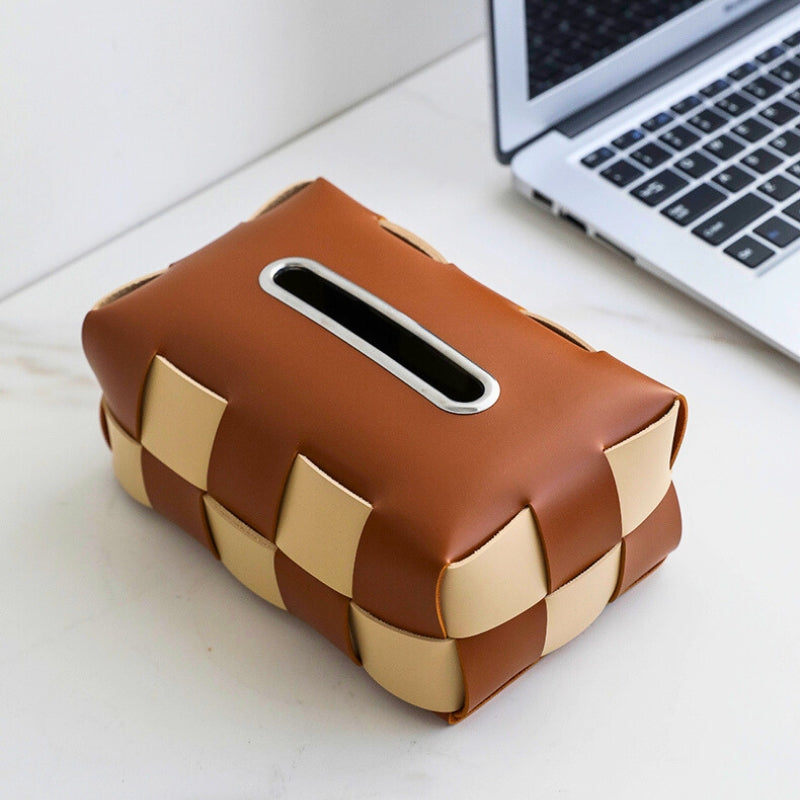 INTERWOVEN LEATHER TISSUE BOX