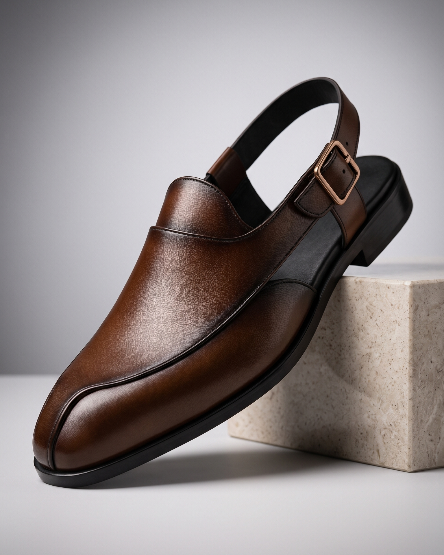 Ravello Genuine Leather Slingback Loafers