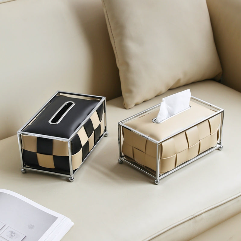INTERWOVEN LEATHER TISSUE BOX
