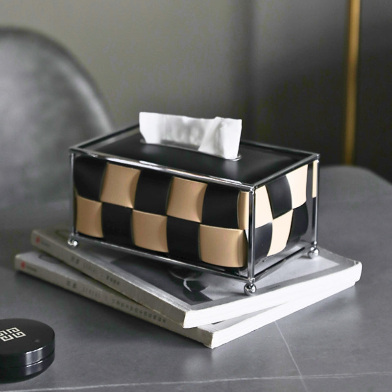 INTERWOVEN LEATHER TISSUE BOX