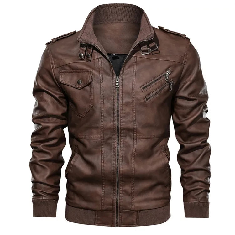 Reid Moto Leather Detachable Hood Jacket