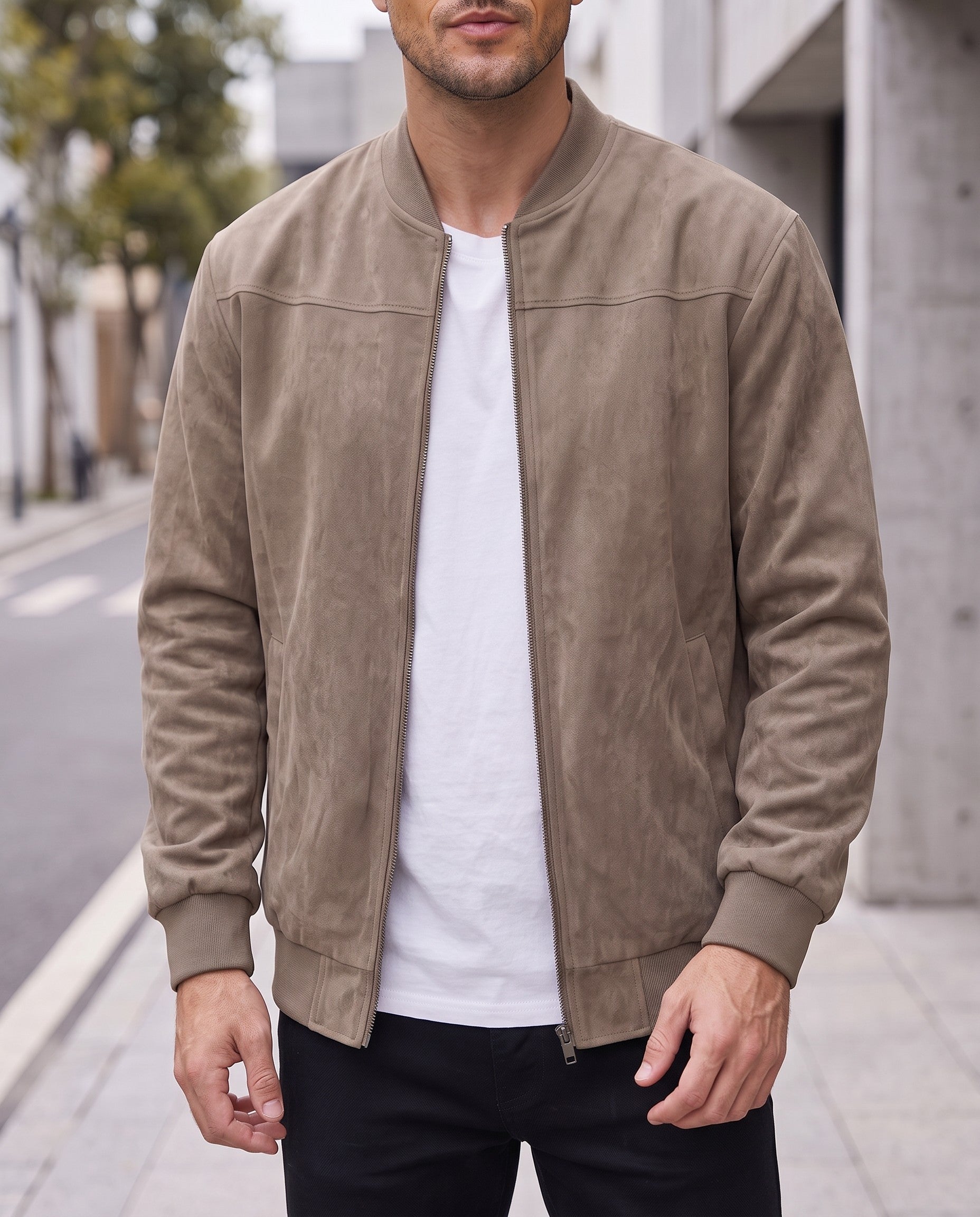 Mercer Suede Bomber Jacket
