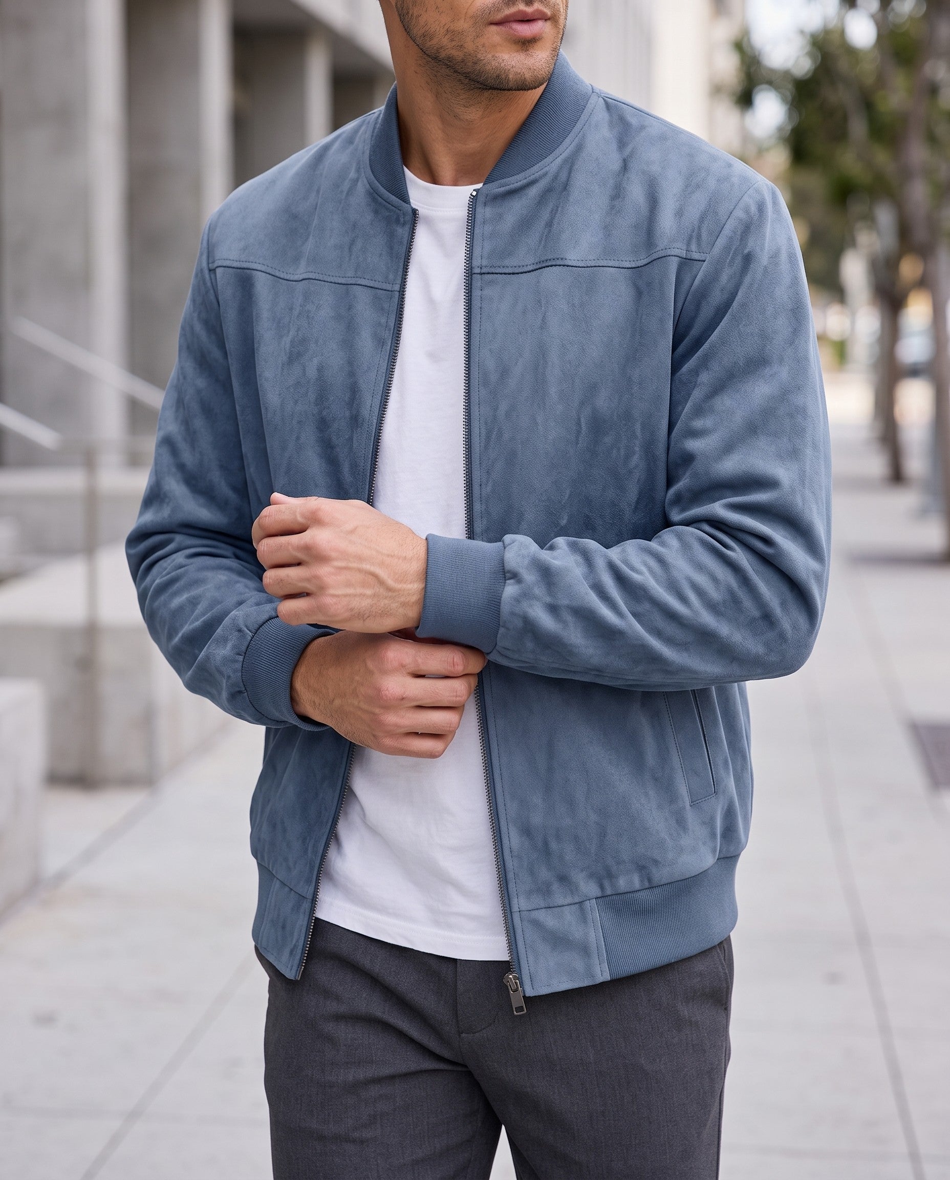 Mercer Suede Bomber Jacket