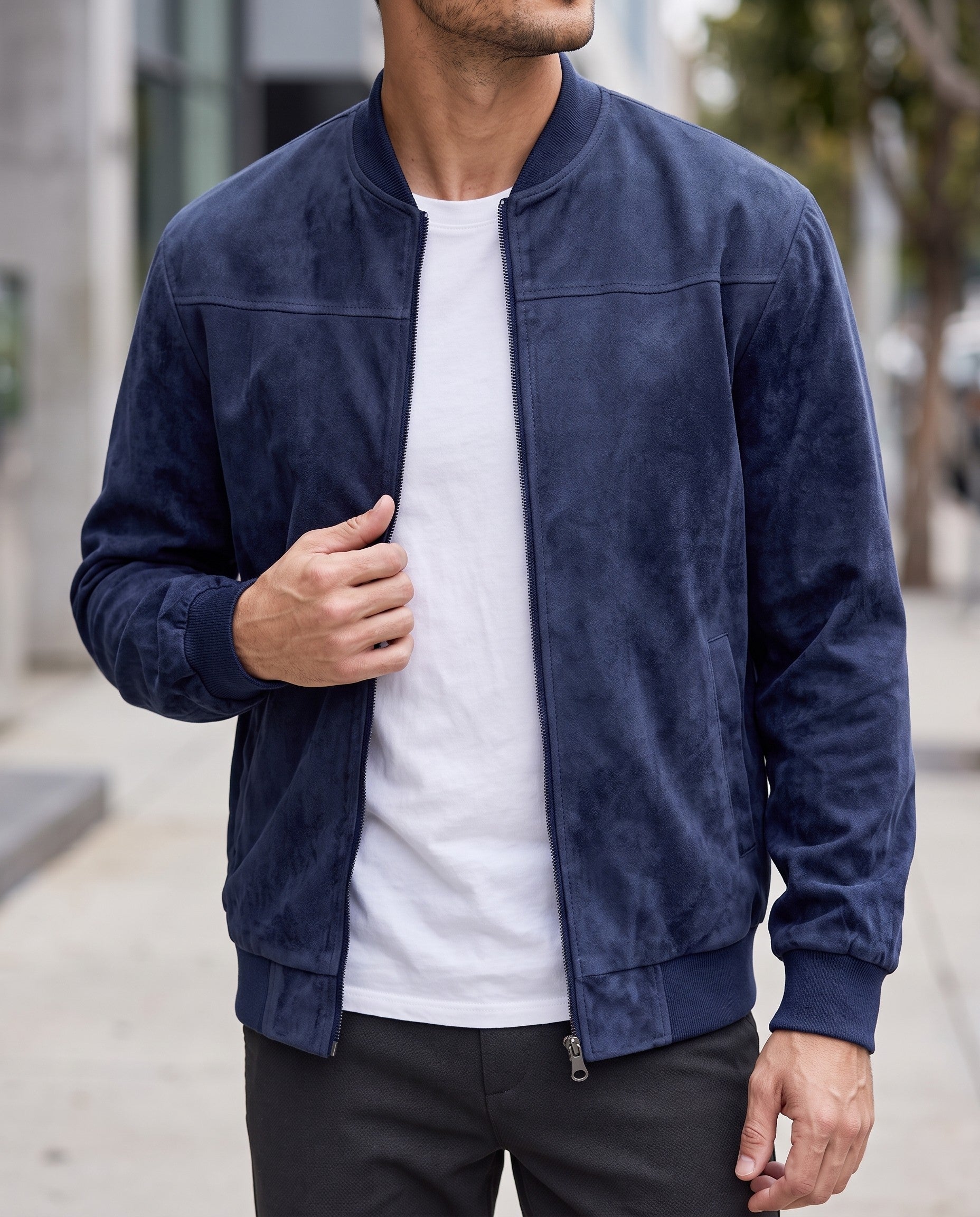Mercer Suede Bomber Jacket