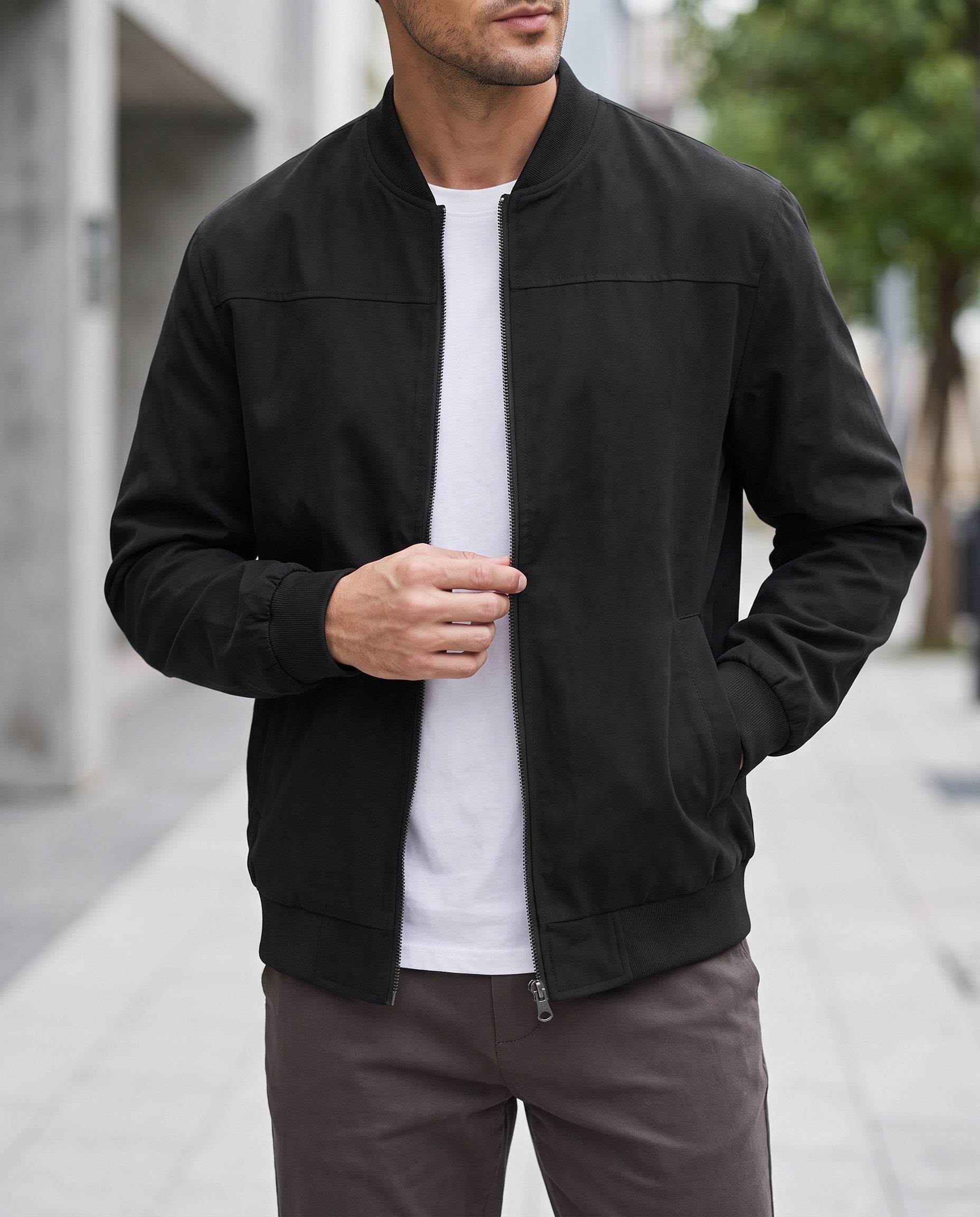 Mercer Suede Bomber Jacket