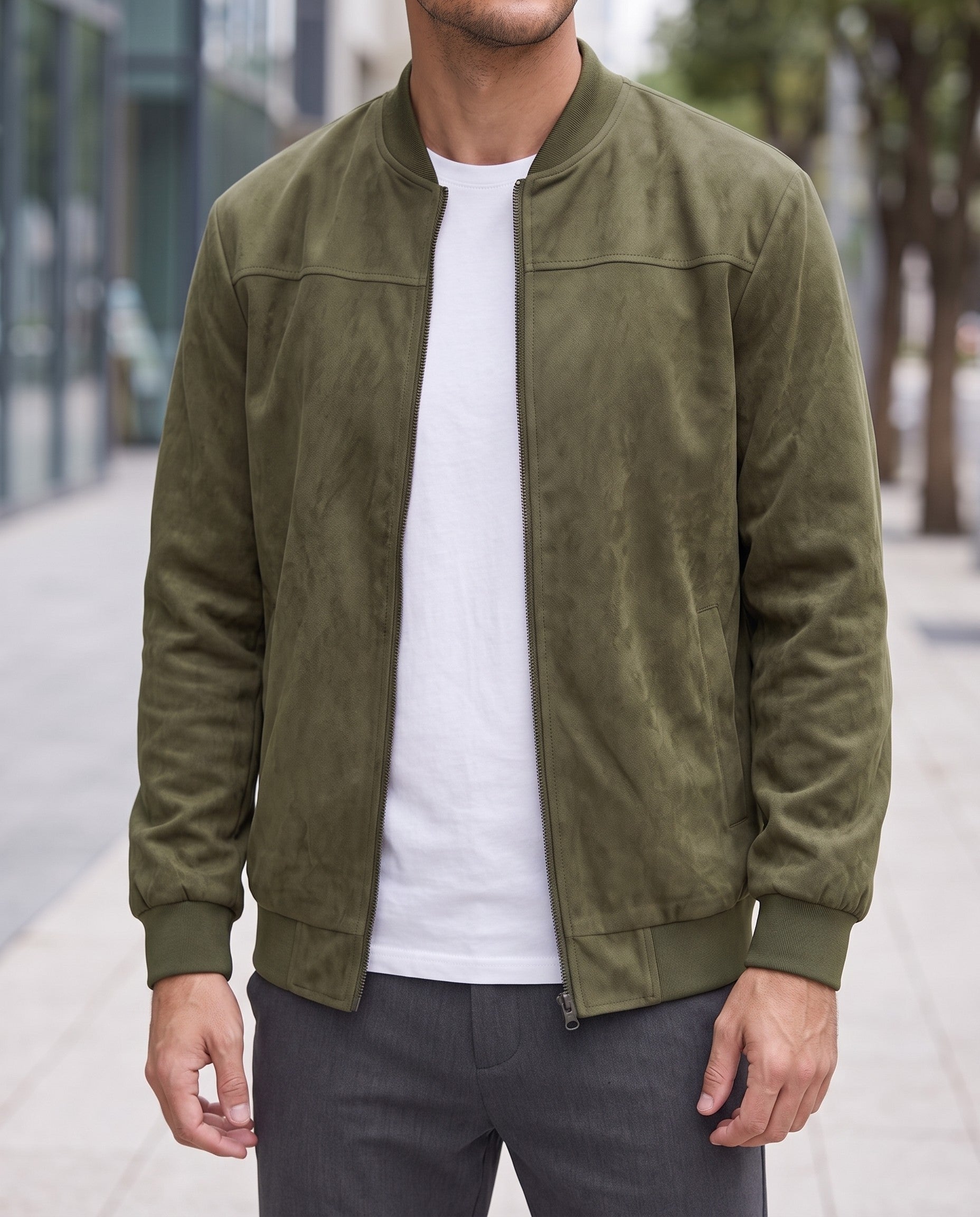 Mercer Suede Bomber Jacket