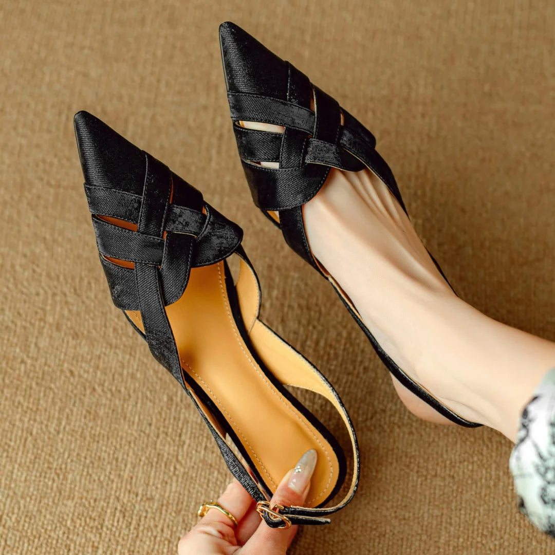 Viana Genuine Leather Slingback Heels