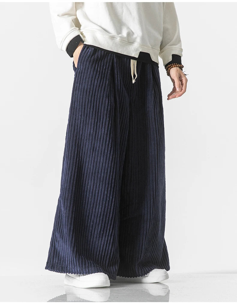 Wide-Leg Corduroy Sweatpants