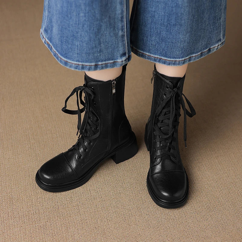 Carter Leather Combat Boots