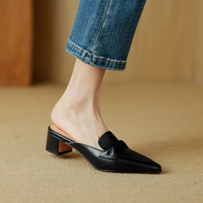 Elara Genuine Leather Flats