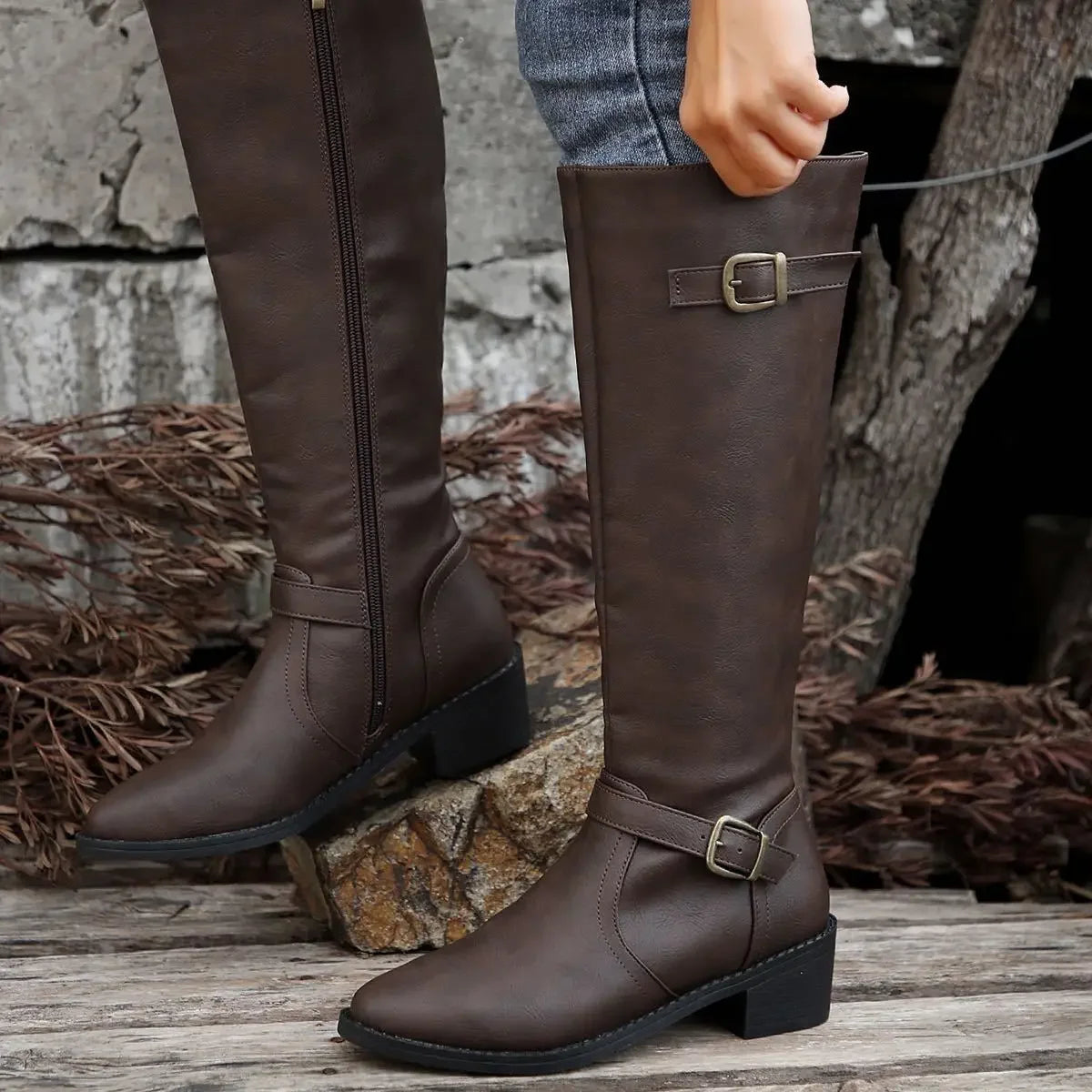 Brielle Leather Riding Boots