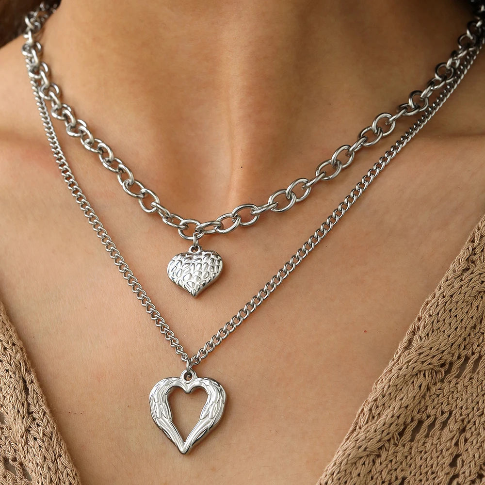 Cherubim Heart Necklace Set