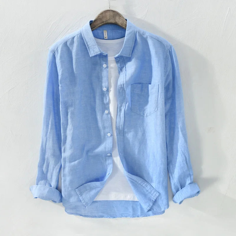 Chambray Linen Button Down Shirt