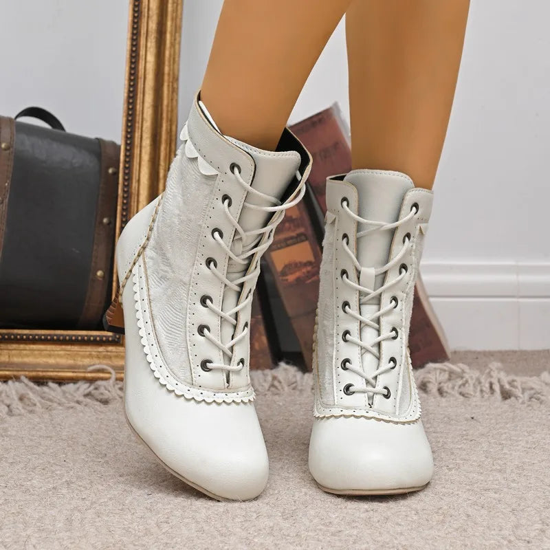 Bennett Leather Lace-Up Heeled Boots