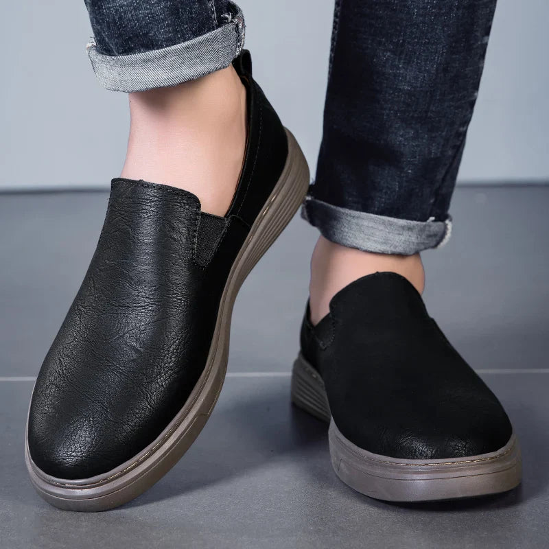 Crown Leather Slip-On Shoes