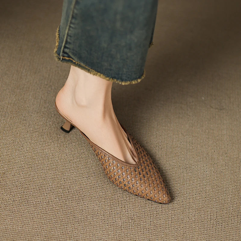 Sabrina Genuine Leather Mules