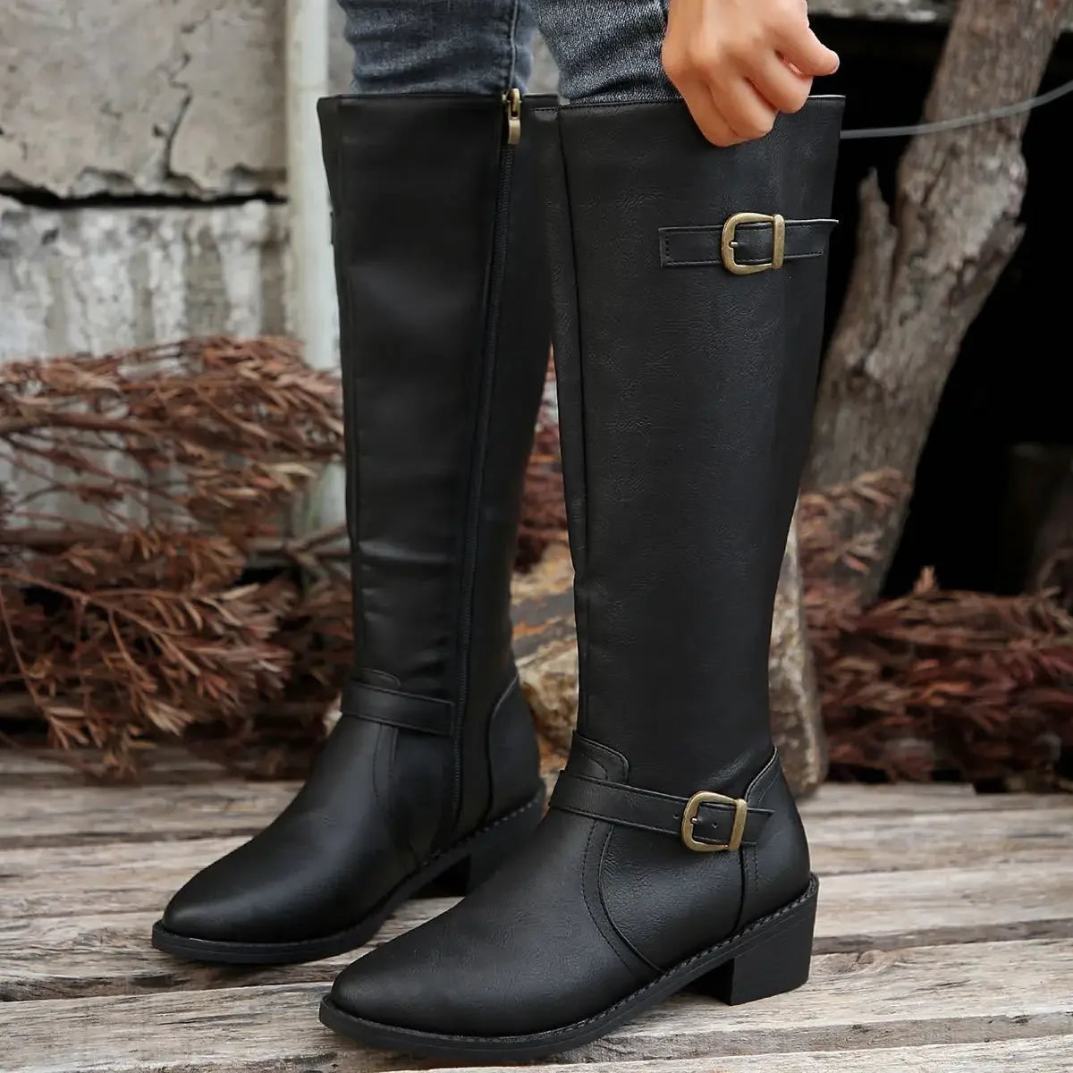 Brielle Leather Riding Boots