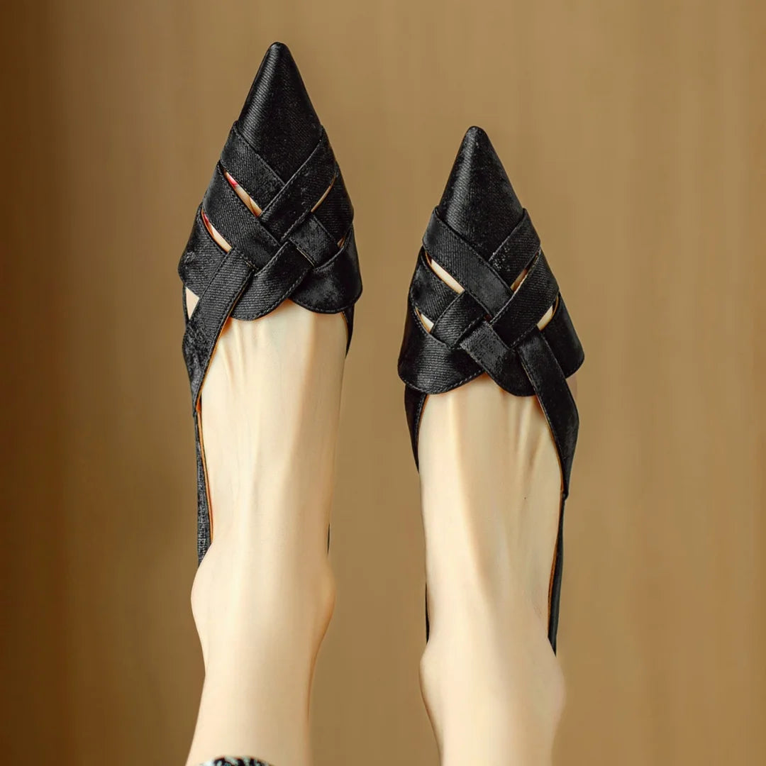 Viana Genuine Leather Slingback Heels