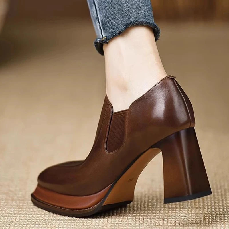 Marina Platform Leather Heels