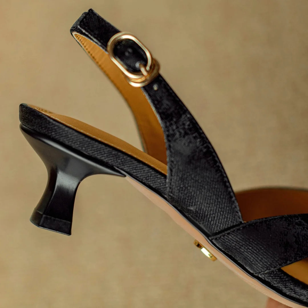 Viana Genuine Leather Slingback Heels