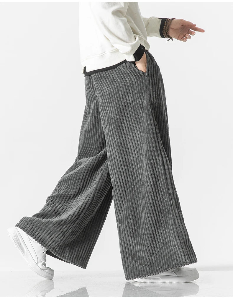 Wide-Leg Corduroy Sweatpants
