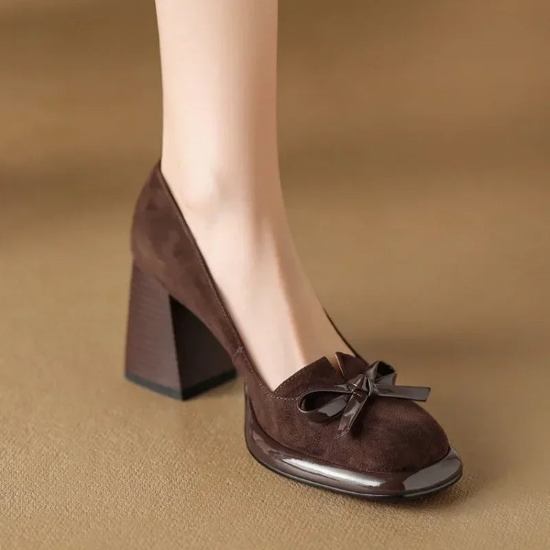 Finn Suede Block Heel Platform Pumps