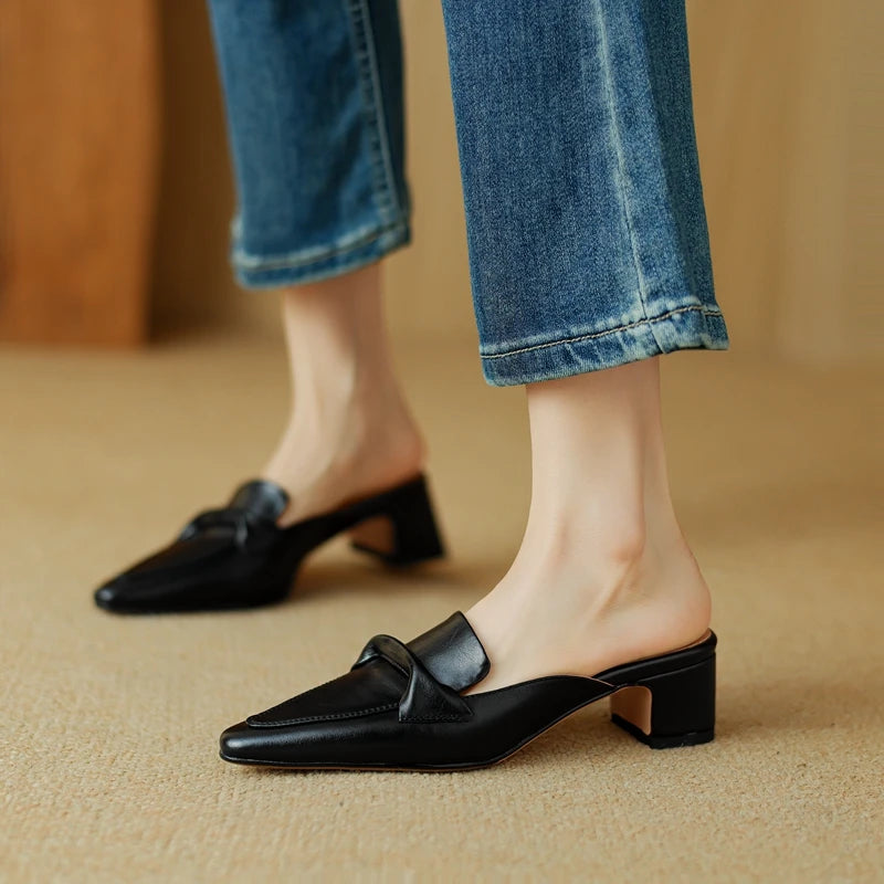 Elara Genuine Leather Flats