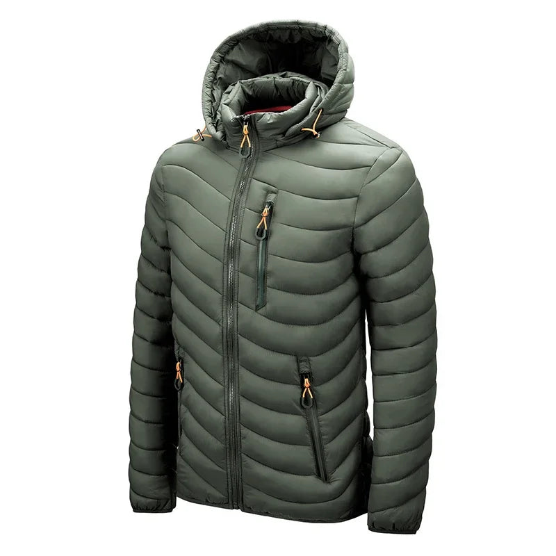 Jacket Men Windbreaker 2023 New Spring Autumn Hooded Parkas Men's Fashion Casual Lightweight Padded Jacket Coat Male