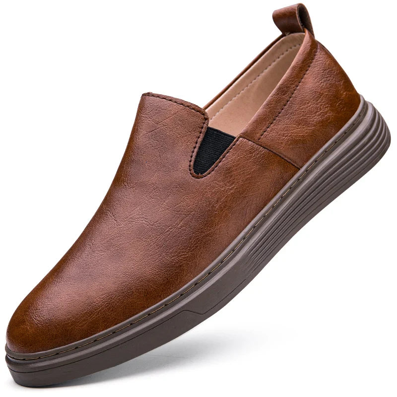 Crown Leather Slip-On Shoes