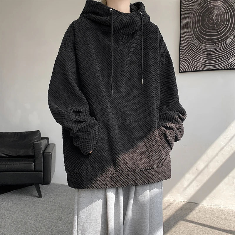Harajuku Corduroy Hoodies Men High Quality Streetwear Loose Y2k Hip Hop Hooded Sweatshirts Couple Clothing Female Pullovers