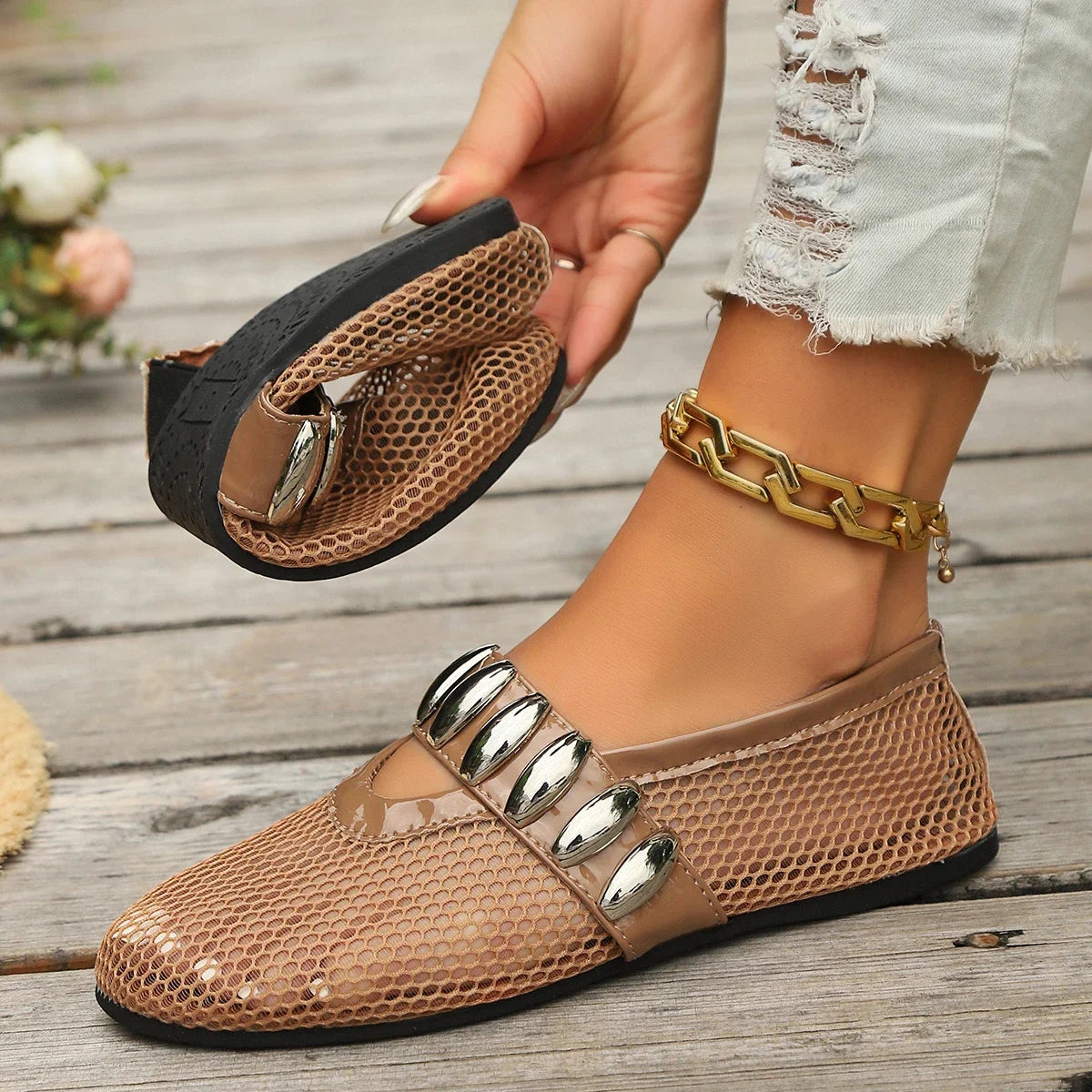 Summer Fashion Leisure Women Flats Buckle Strap Ballerinas Woman Female Shoes Round Toe Modis Casual Sneaker Ballet Dress Cute