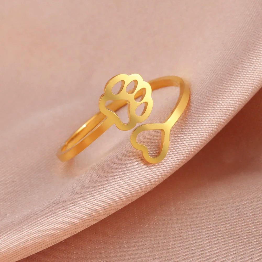 Pawprint Resizable Ring