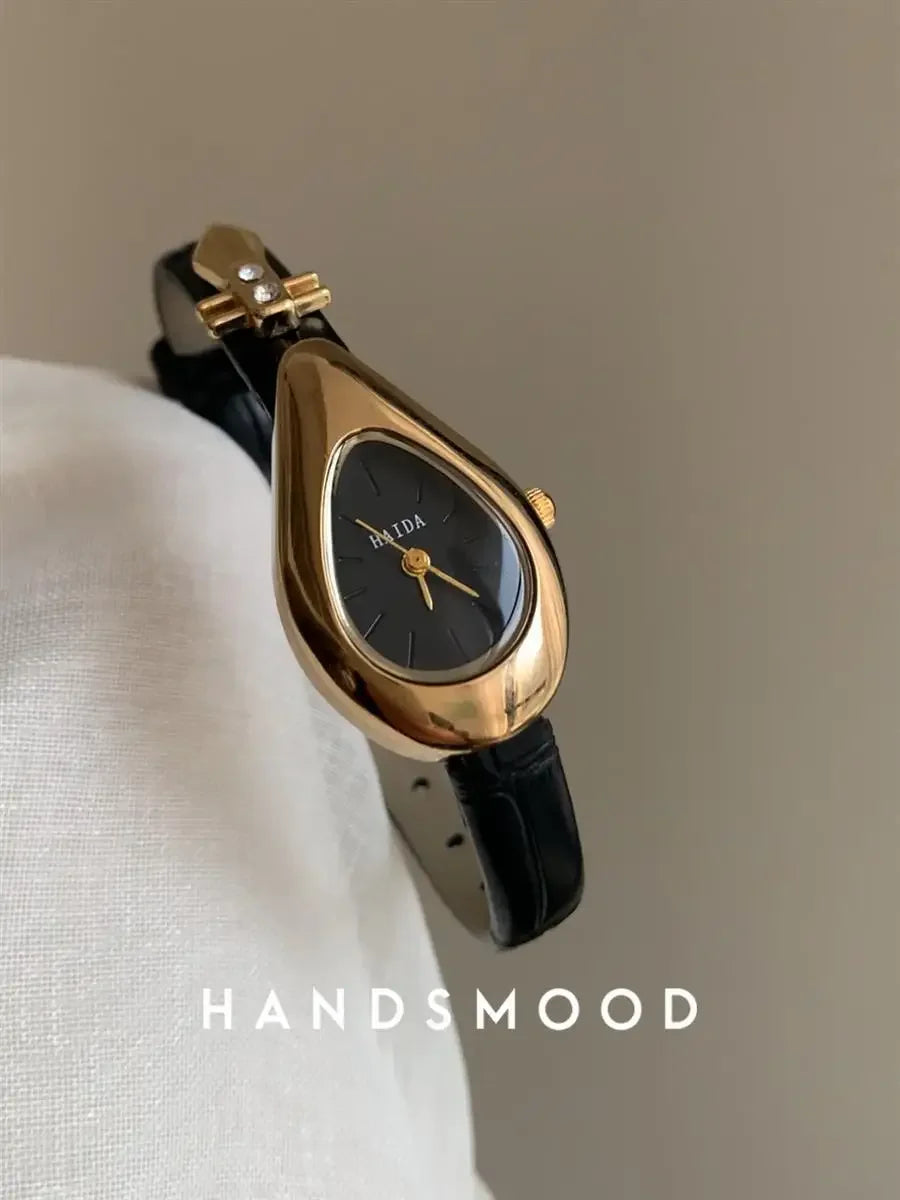 Small niche design, Chinese style fashion, genuine leather women's watch, high-end temperament, versatile watch
