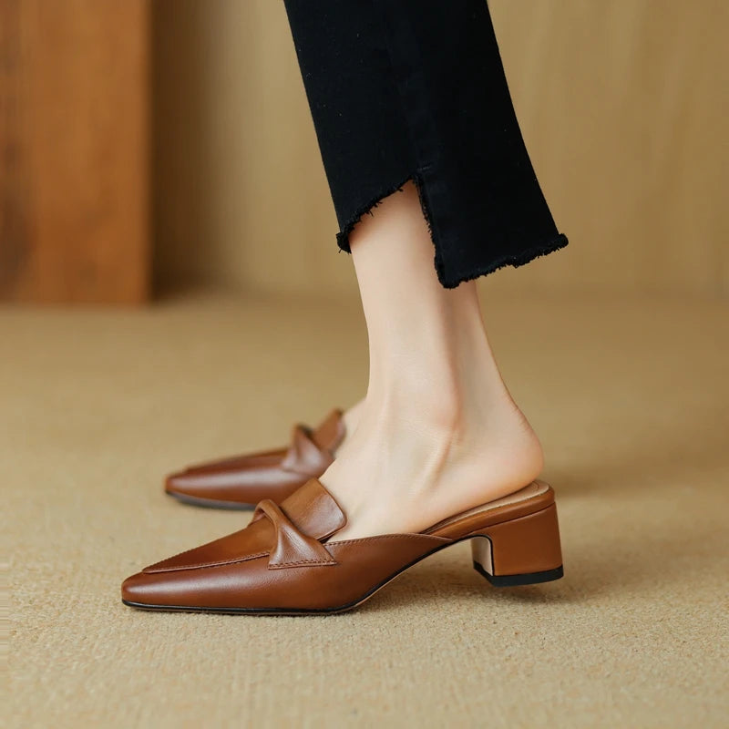 Elara Genuine Leather Flats