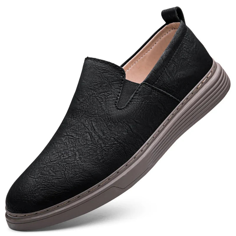 Crown Leather Slip-On Shoes