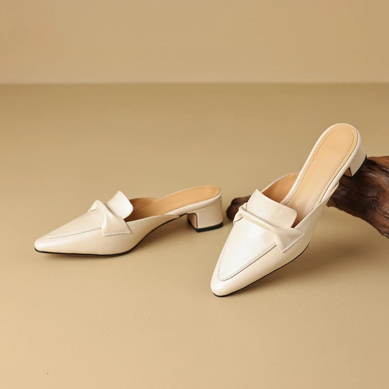 Elara Genuine Leather Flats