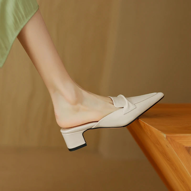 Elara Genuine Leather Flats