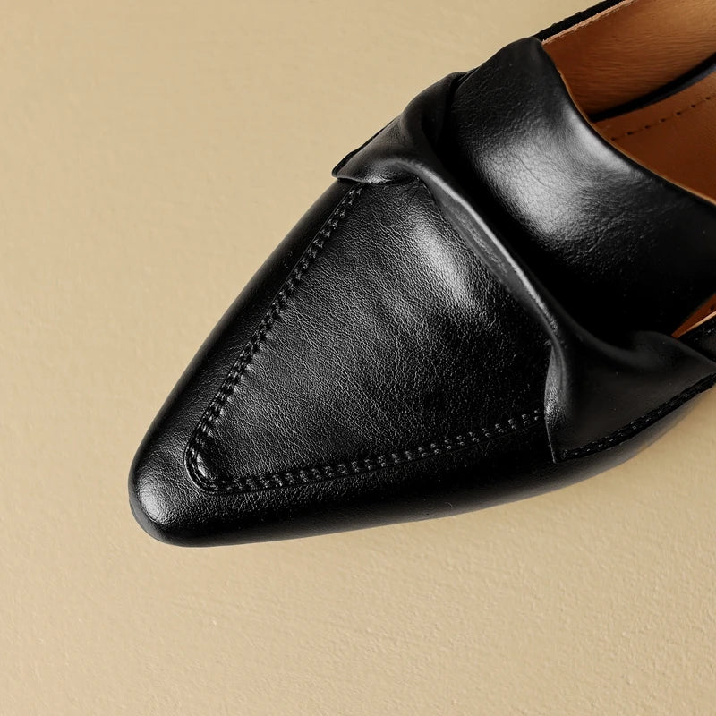 Elara Genuine Leather Flats