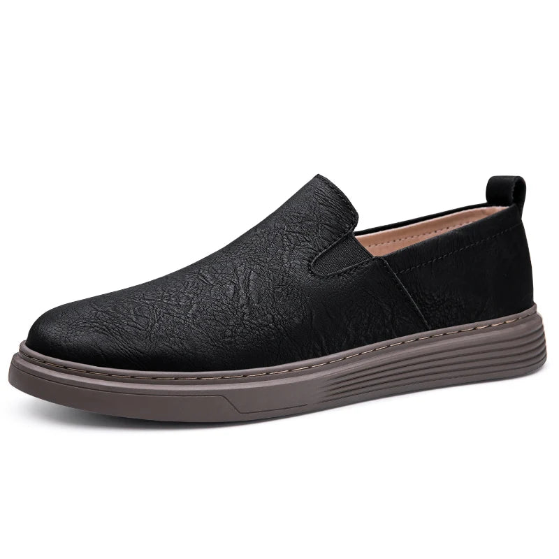 Crown Leather Slip-On Shoes