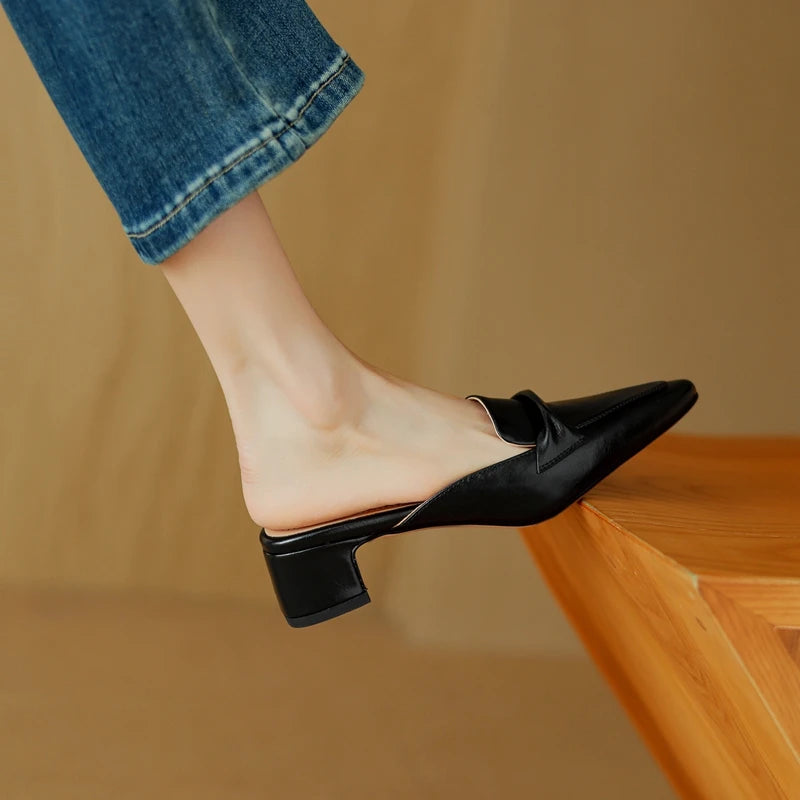 Elara Genuine Leather Flats