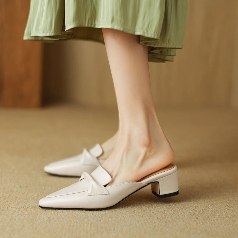 Elara Genuine Leather Flats